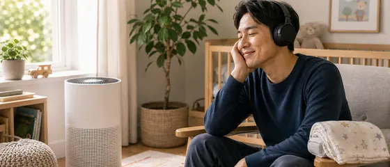 Listener enjoying an Audible story